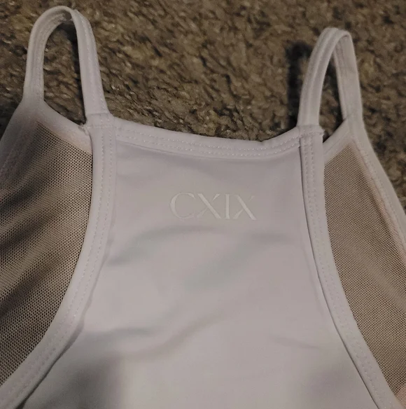 CXIX creatures Of CXIX isis Goddess Mesh Halter Sports Bra Top Nude Sand White M - Picture 6 of 7